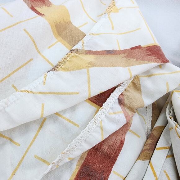 Vintage Cannon Monticello No Iron Full Sheets Top Bottom GEOMETRIC Brown Cowboy - Picture 6 of 6